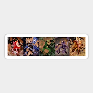 Warriors throughout time stained glass mural Sticker